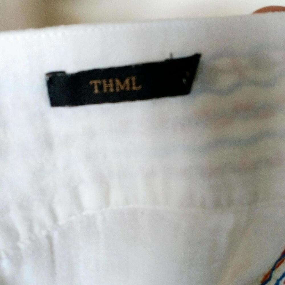 White boho Mexican style blouse with multicolor embroidery size‎ small/medium - Picture 4 of 4